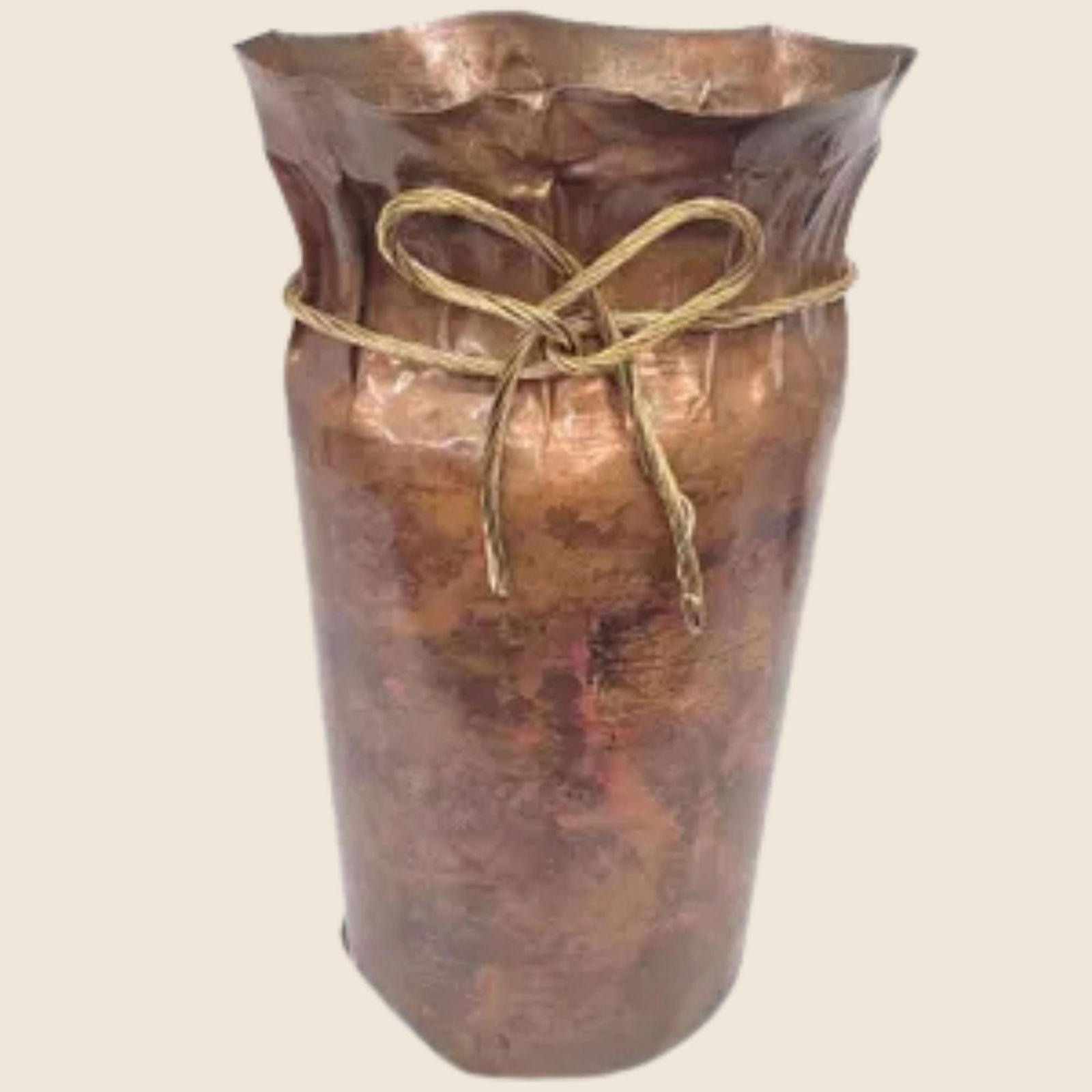 Vintage Italian Copper Umbrella Stand: Handcrafted Angelo Bragalini Style, Brass Accents (1 of 10)