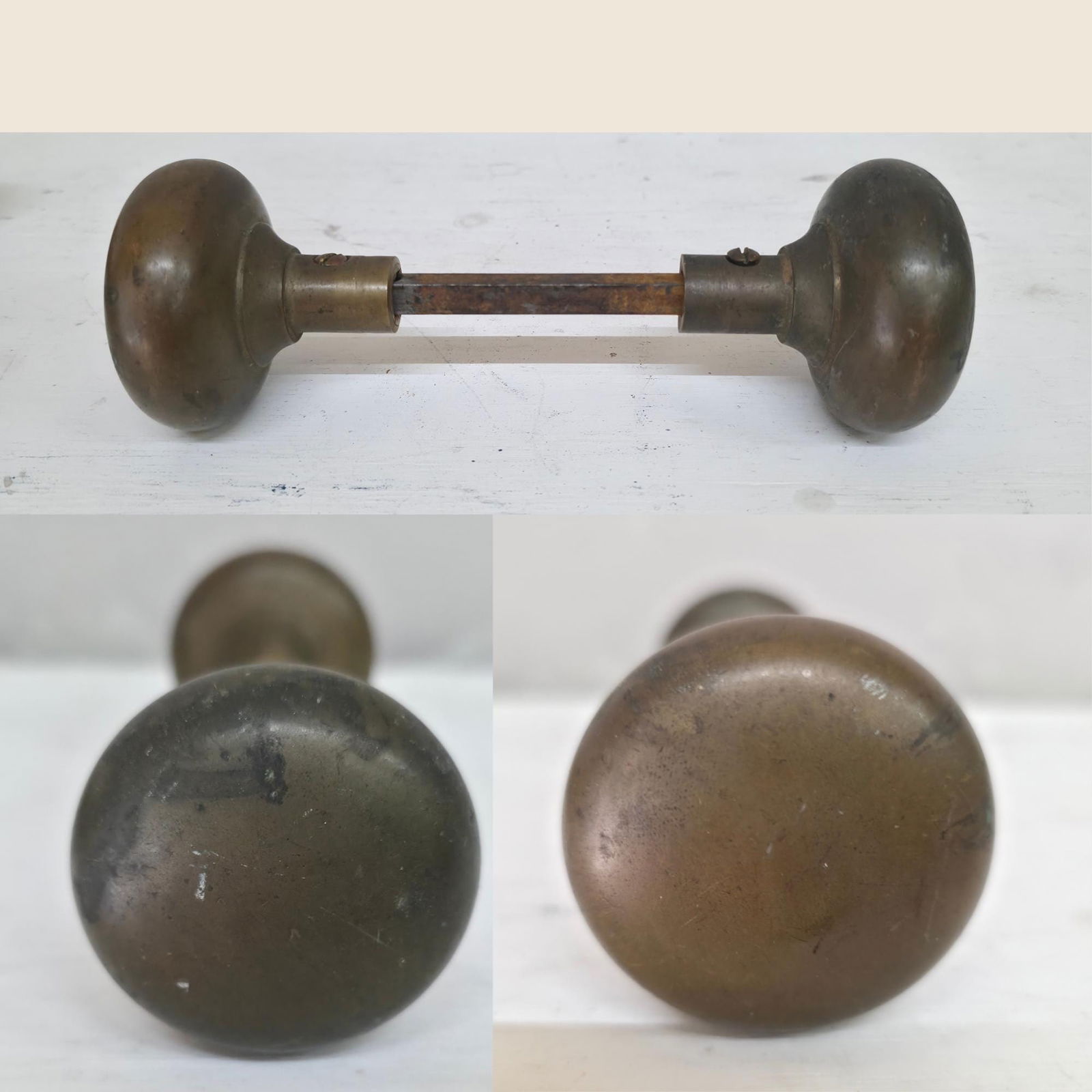 Vintage Brass Copper Door Knob Ornate Victorian Hardware Decorative Embossed Doorknobs Antique - 10