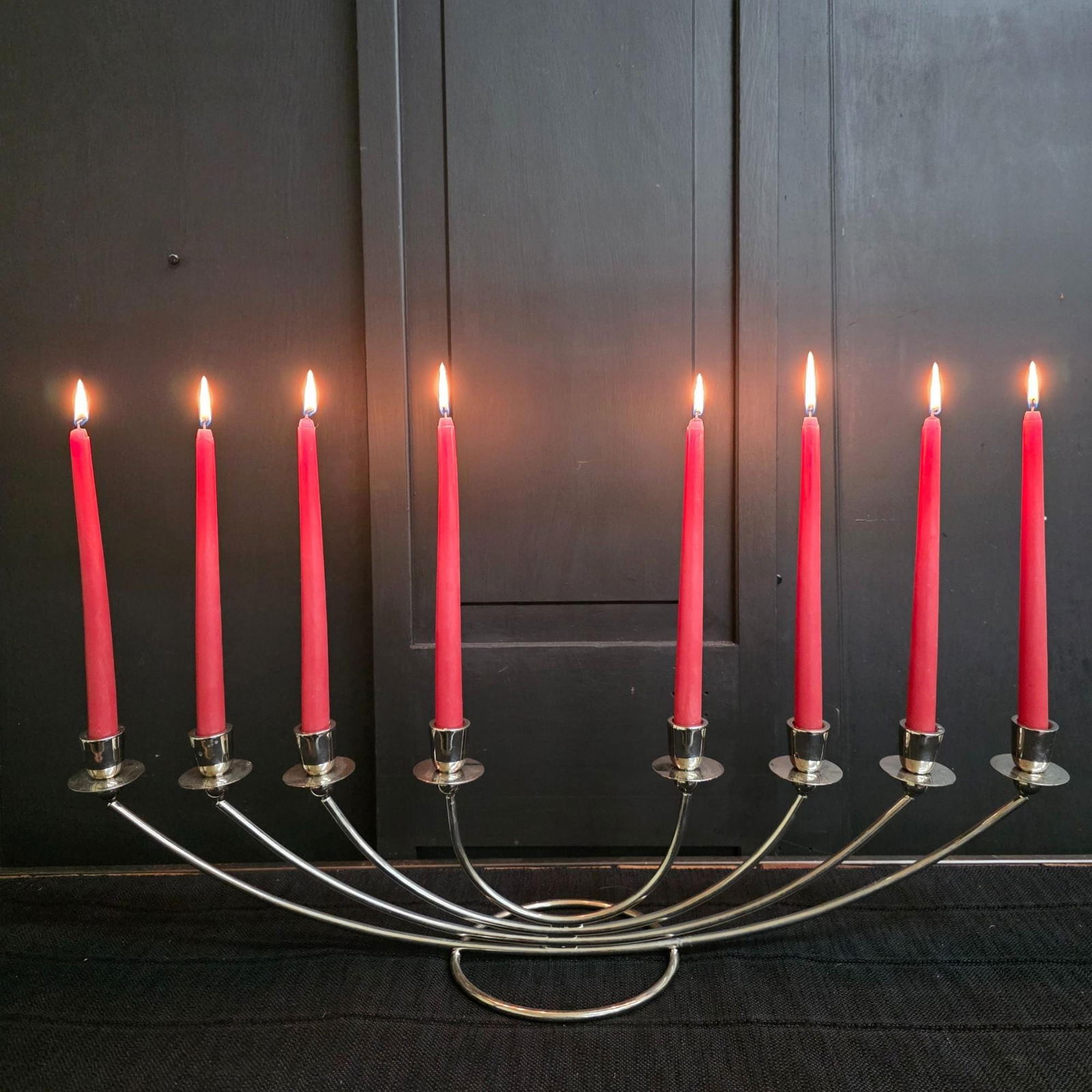 Vintage Chrome Candelabra Grandmillennial Tablescape Centerpiece Wedding Holiday Candle Holder: Title: Vintage Chrome Candelabra Grandmillennial Tablescape Centerpiece Wedding Holiday Candle Holder Vintage Statement Piece Jacobsen Style Description: vintage chrome candelabra with sleek