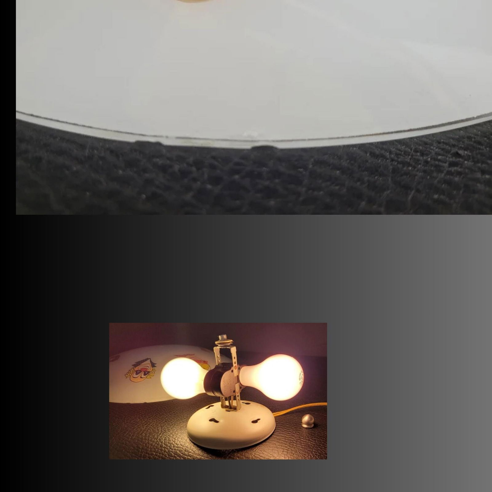 Vintage Clown Ceiling Light Fixture 1950s Glass Dome Shade Mid Century Circus Nursery Whimsical Kids - 7