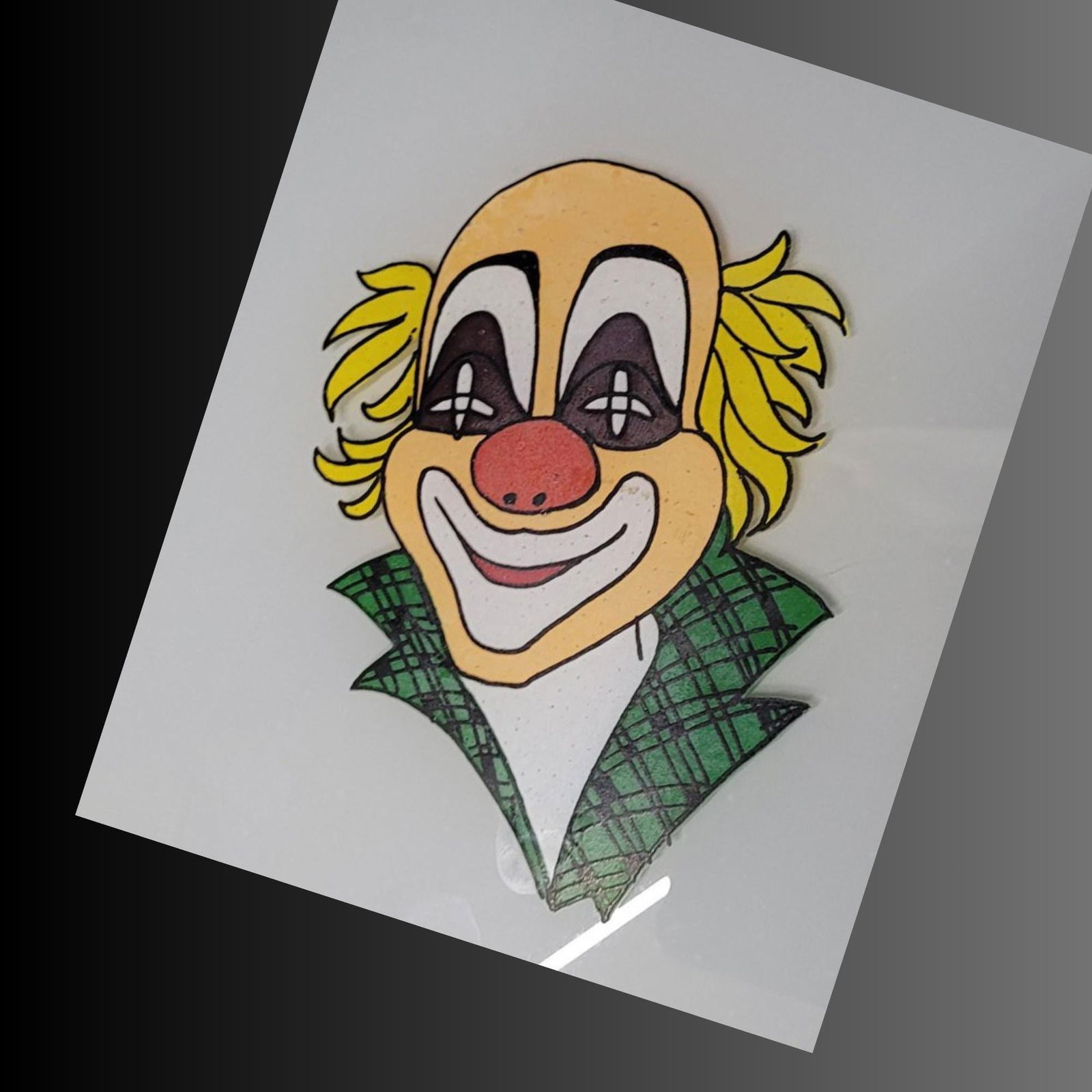 Vintage Clown Ceiling Light Fixture 1950s Glass Dome Shade Mid Century Circus Nursery Whimsical Kids - 8