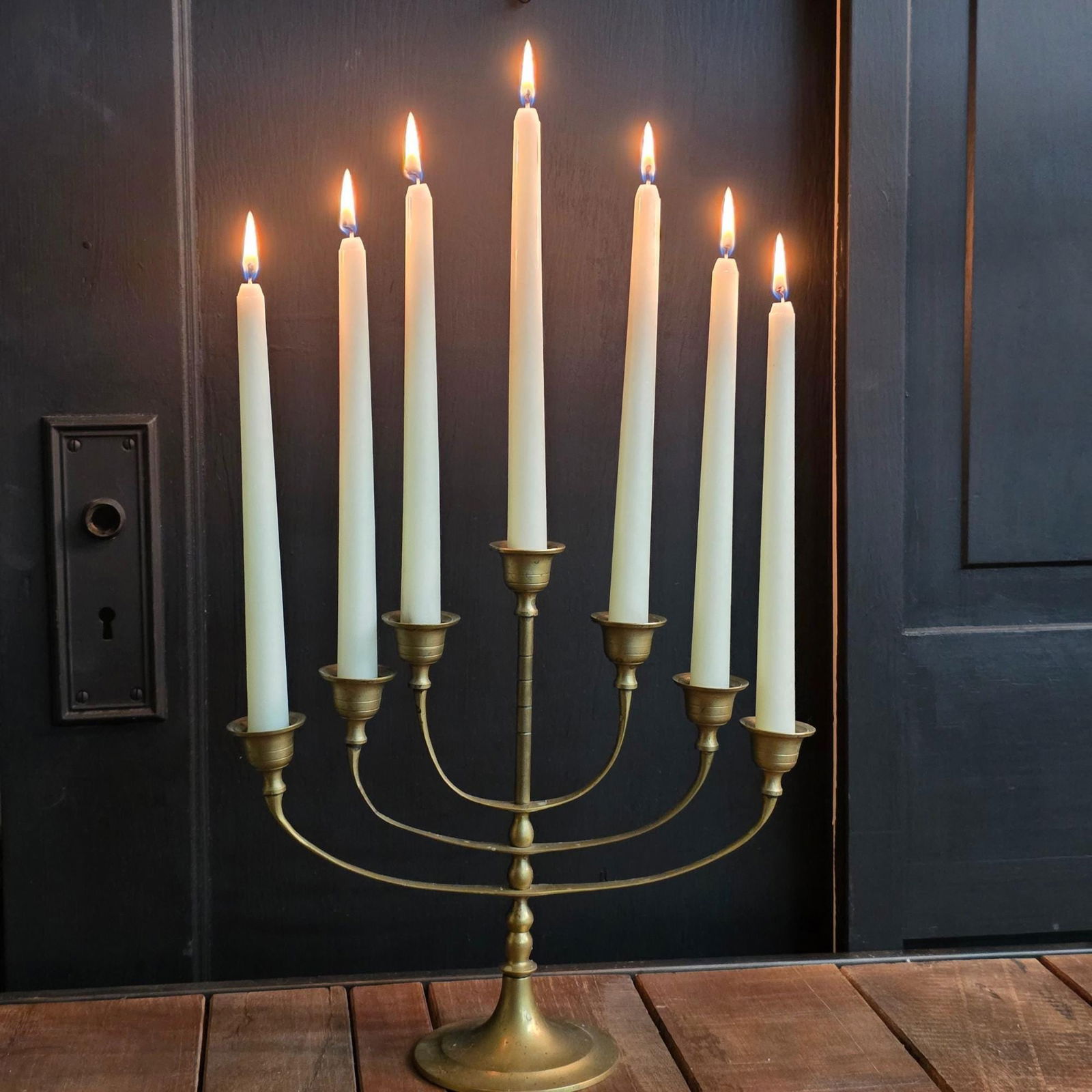 Vintage Brass Candelabra Grandmillennial Candle Holder7-Arm Taper Hollywood Regency Holiday - 2