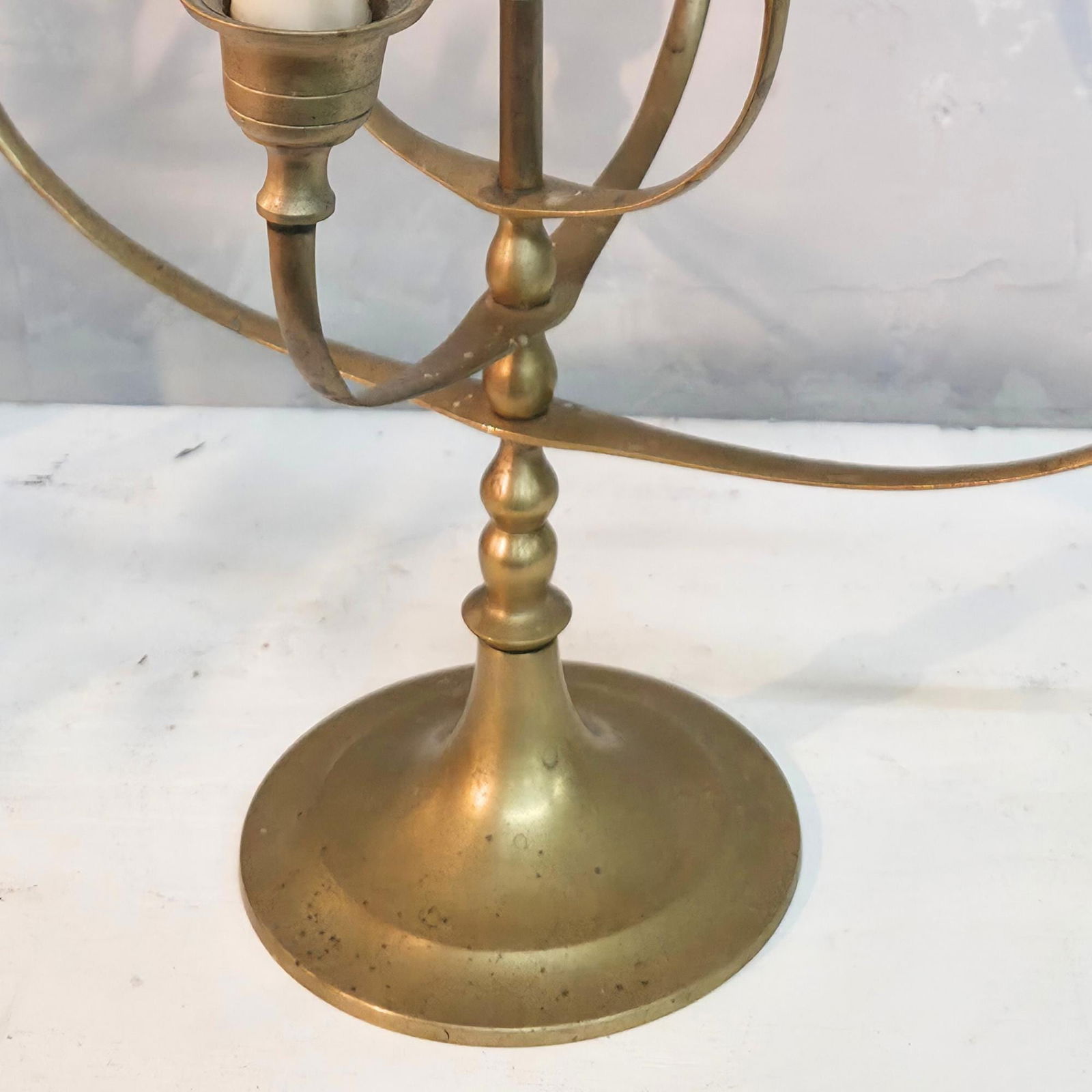 Vintage Brass Candelabra Grandmillennial Candle Holder7-Arm Taper Hollywood Regency Holiday - 4