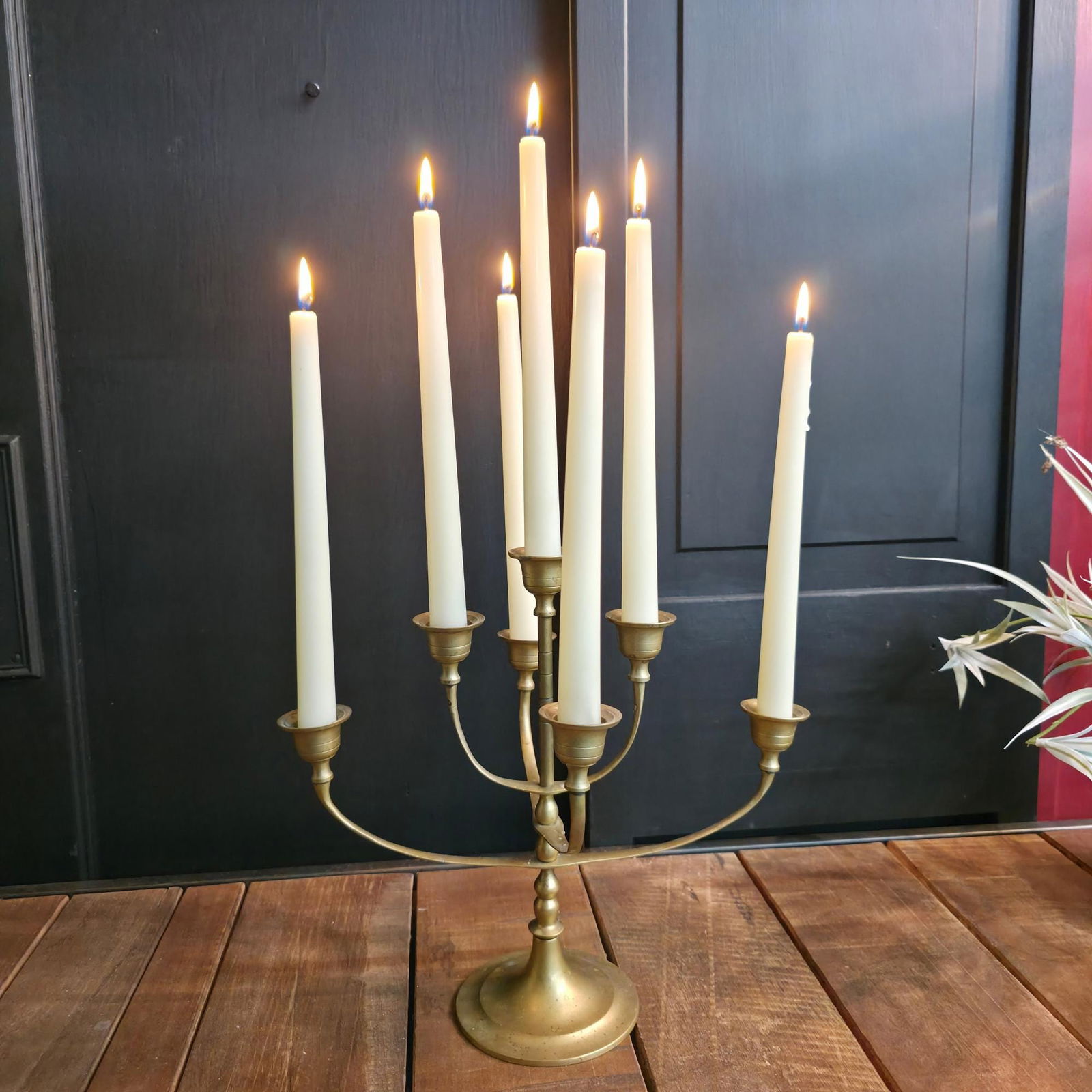 Vintage Brass Candelabra Grandmillennial Candle Holder7-Arm Taper Hollywood Regency Holiday - 8