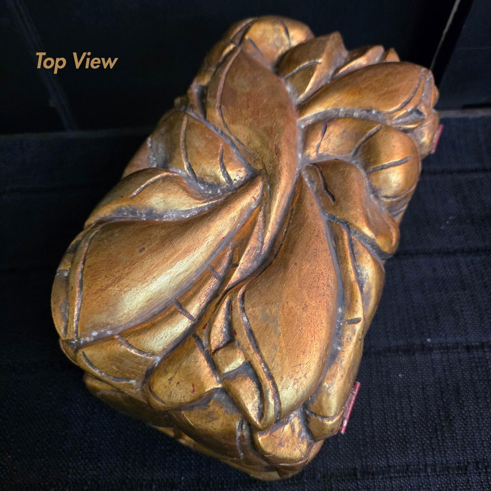 Vintage Italian Gilt Carved Wood Box: Hollywood Regency Jewelry Chest - 9