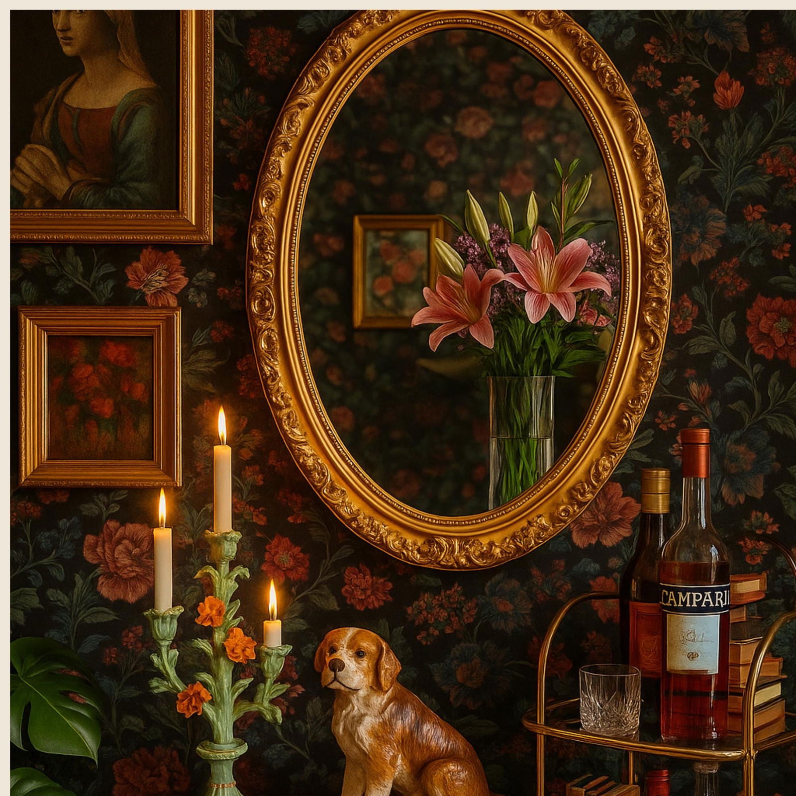 Vintage Gold Oval Rococo Mirror: Ornate Hollywood Regency Wall Decor - 6