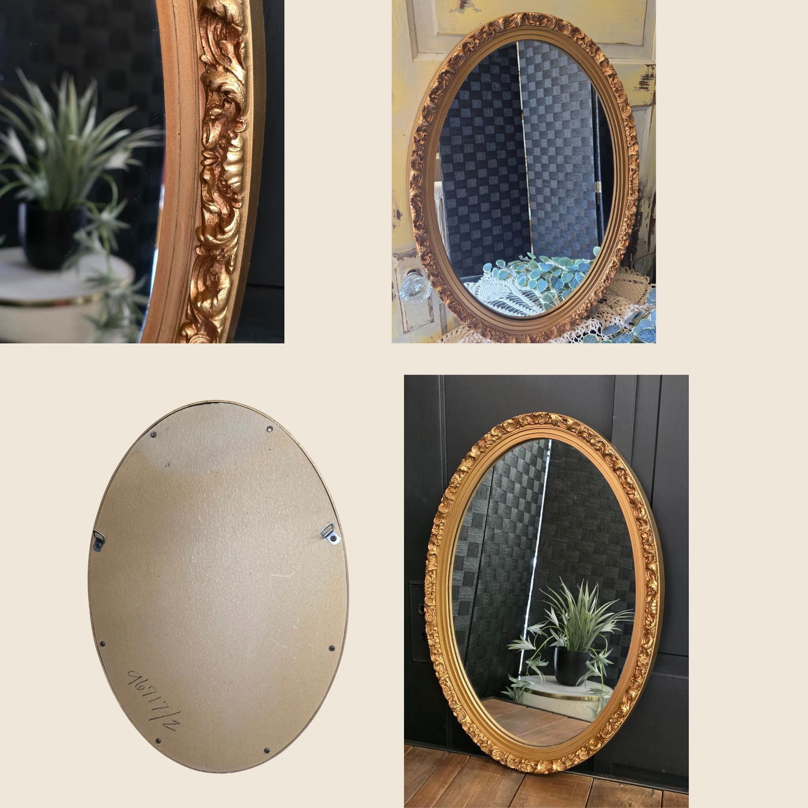 Vintage Gold Oval Rococo Mirror: Ornate Hollywood Regency Wall Decor - 9