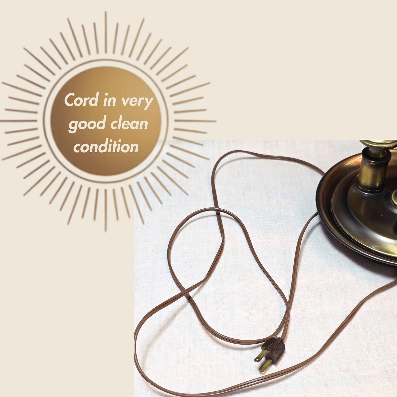 Vintage Brass Table Lamp Original Metal Shade Studycore Office Desk Decor Mid-Century 3-Light - 7