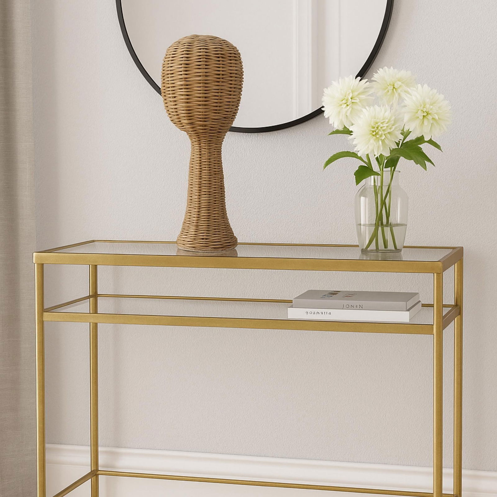 Vintage Wicker Mannequin Head: Boho Hat Display, Boutique Wig Stand - 3