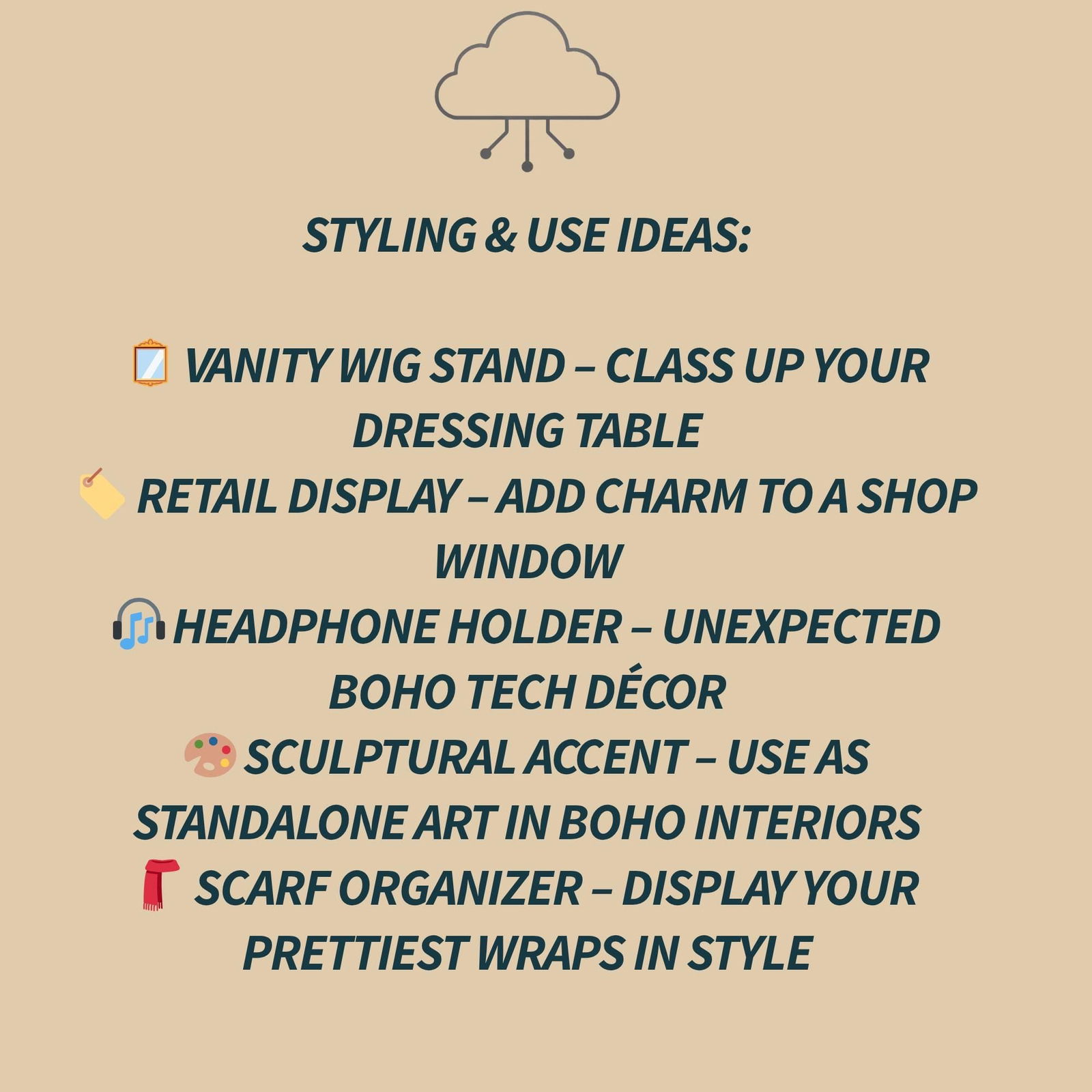 Vintage Wicker Mannequin Head: Boho Hat Display, Boutique Wig Stand - 9