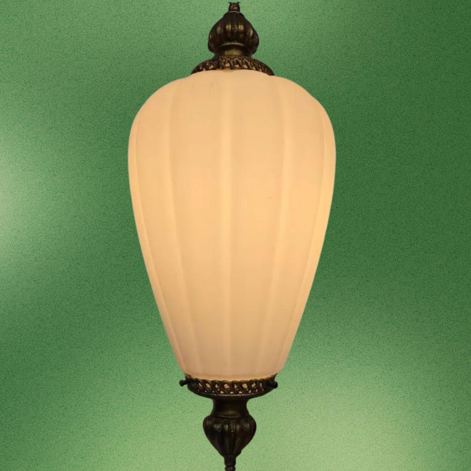 Vintage Hollywood Regency Swag Lamp Glass Globe BOHO Lighting Plug in Chic Style - 2