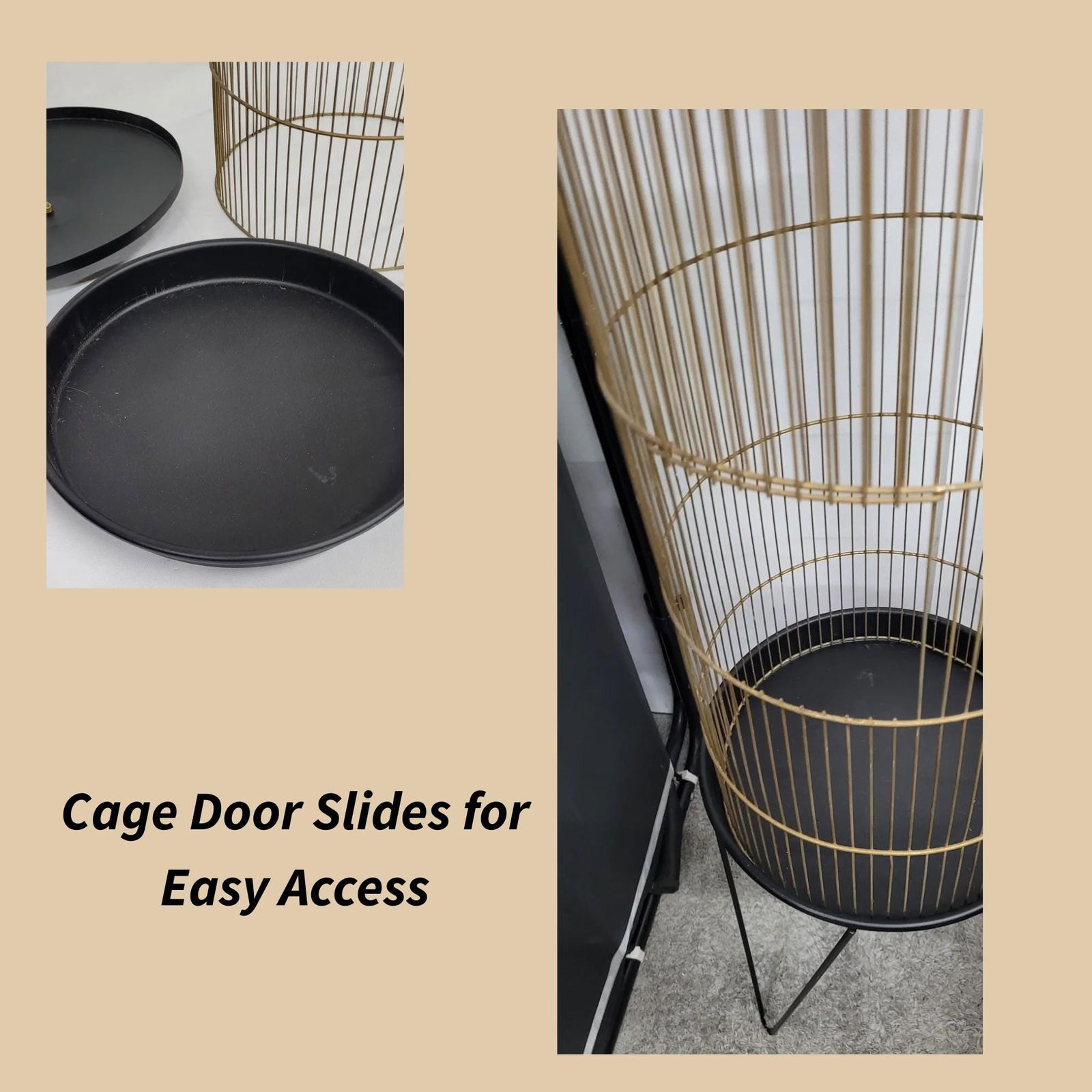 Vintage Gold Metal Bird Cage: 48" Atomic Aviary, Hollywood Regency Decor - 6