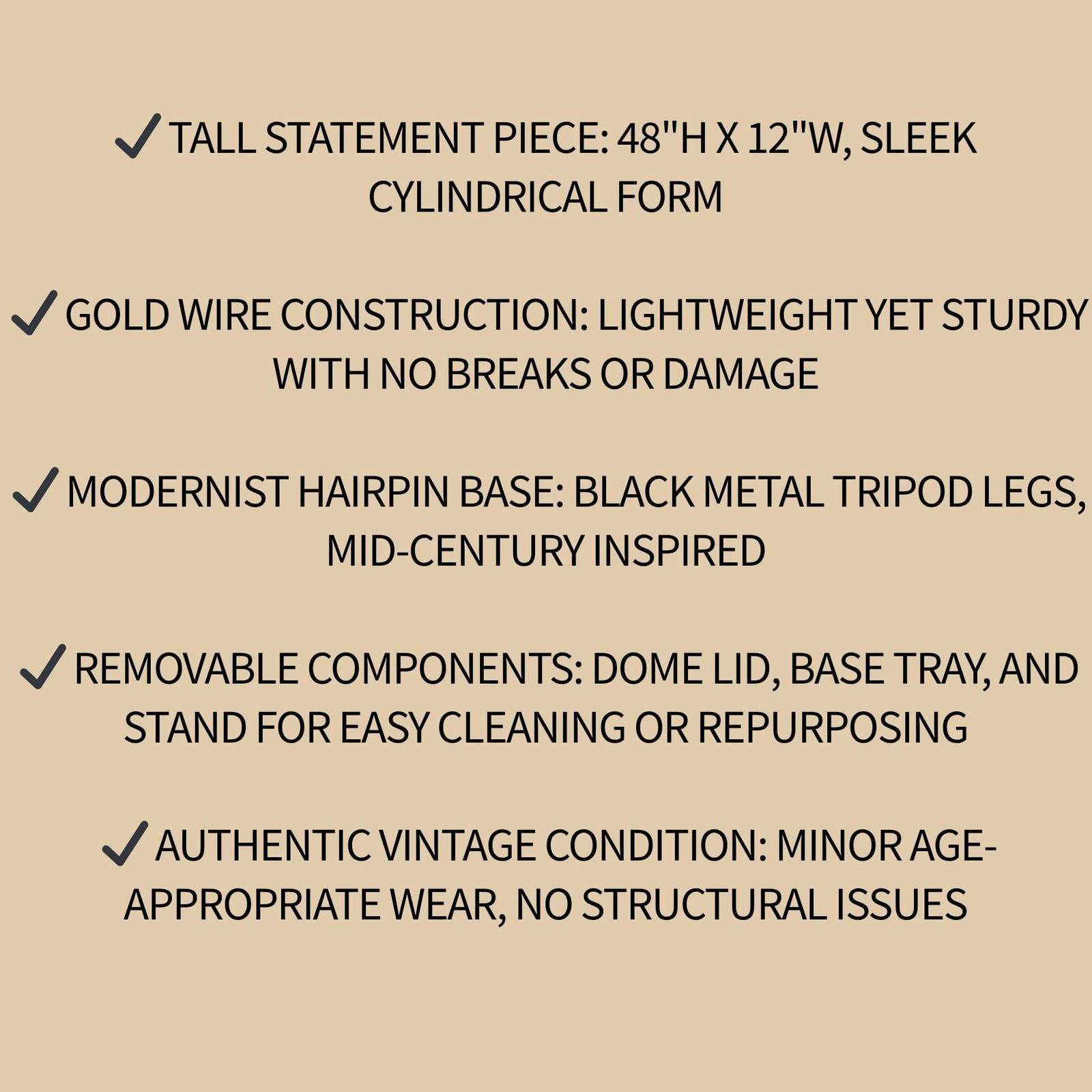 Vintage Gold Metal Bird Cage: 48" Atomic Aviary, Hollywood Regency Decor - 9