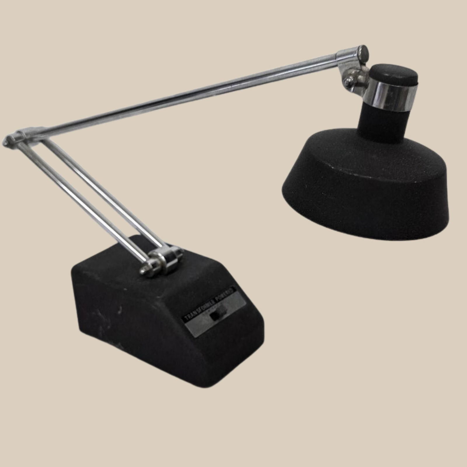 Vintage Desk Lamp Minimalist Task Light Industrial Chrome Black 1980s Postmodern Style Lighting (1 of 10)