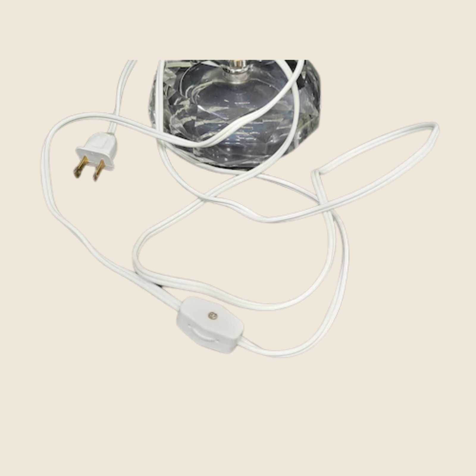 Vintage Crystal Candle Stick Lamp Glass Prisms Table Light Victorian Vanity Dresser Shabby Chic - 7