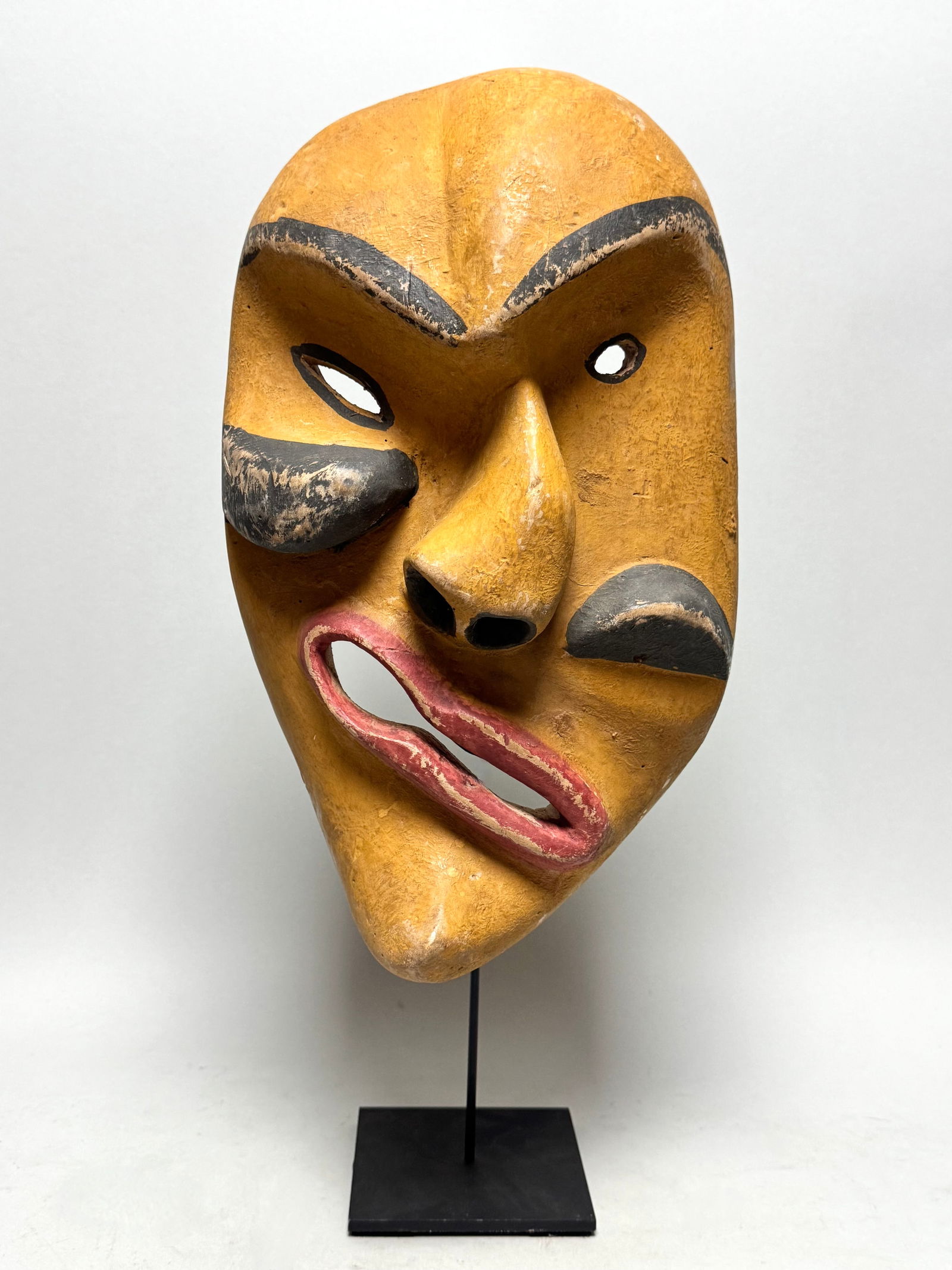 YUP'IK Eskimo mask, Lower Yukon, Alaska: Title: YUP'IK Eskimo mask, Lower Yukon, Alaska Description: The old Eskimo mask is from Lower Yukon Delta. The mask was painted for ceremonies. During dances and ceremonies, shamans would perform with