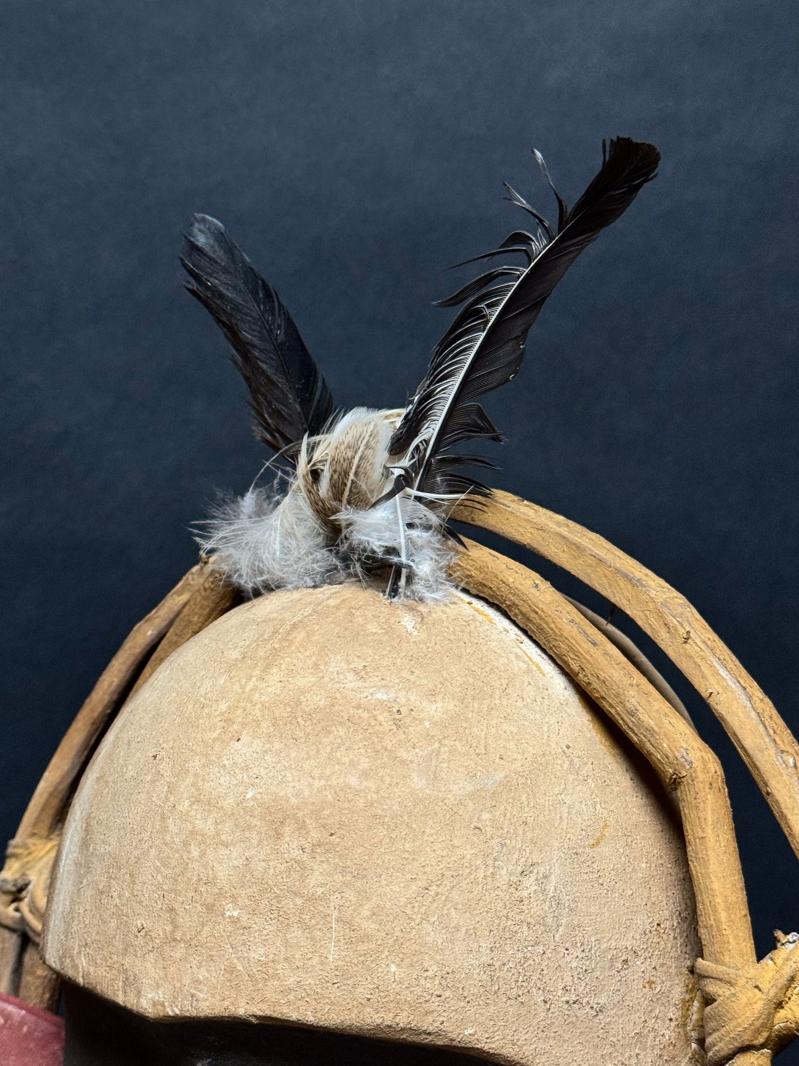 Yupik Mask with feathers made by the Inuit People who live on the West Coast of Alaska. - 6