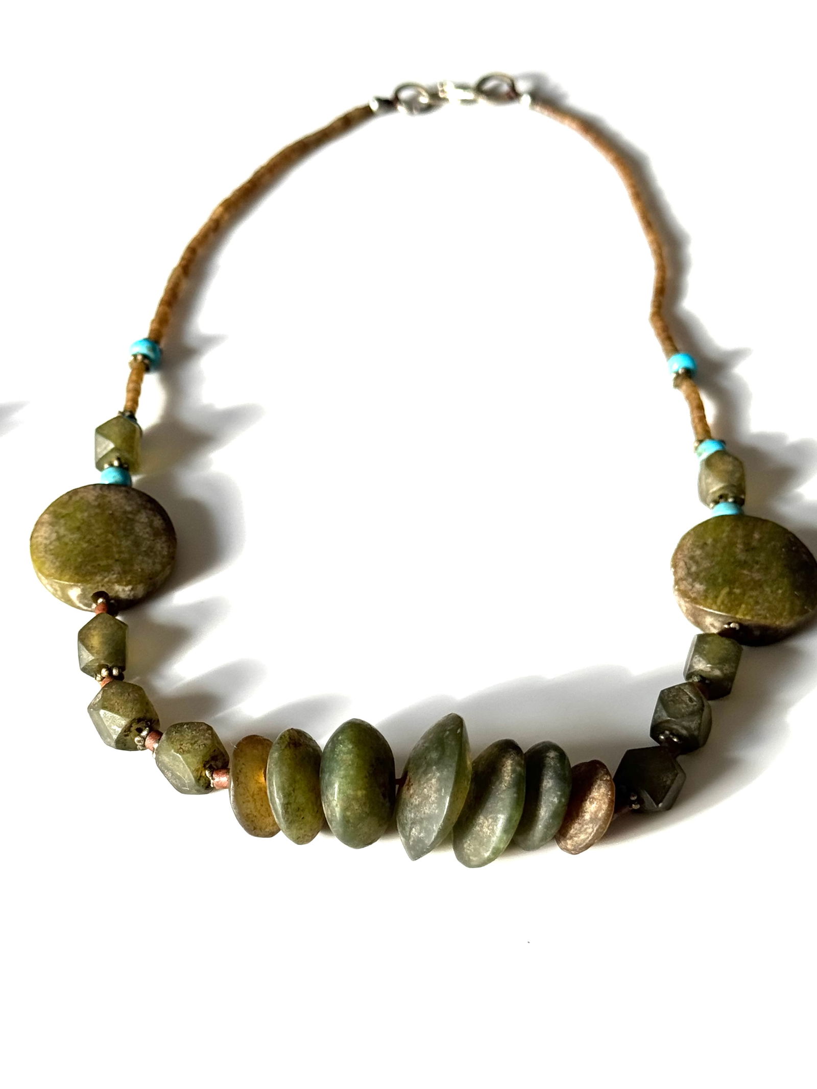 Vintage Afghanistan Jade and Nefrit Beaded Necklaces - 2