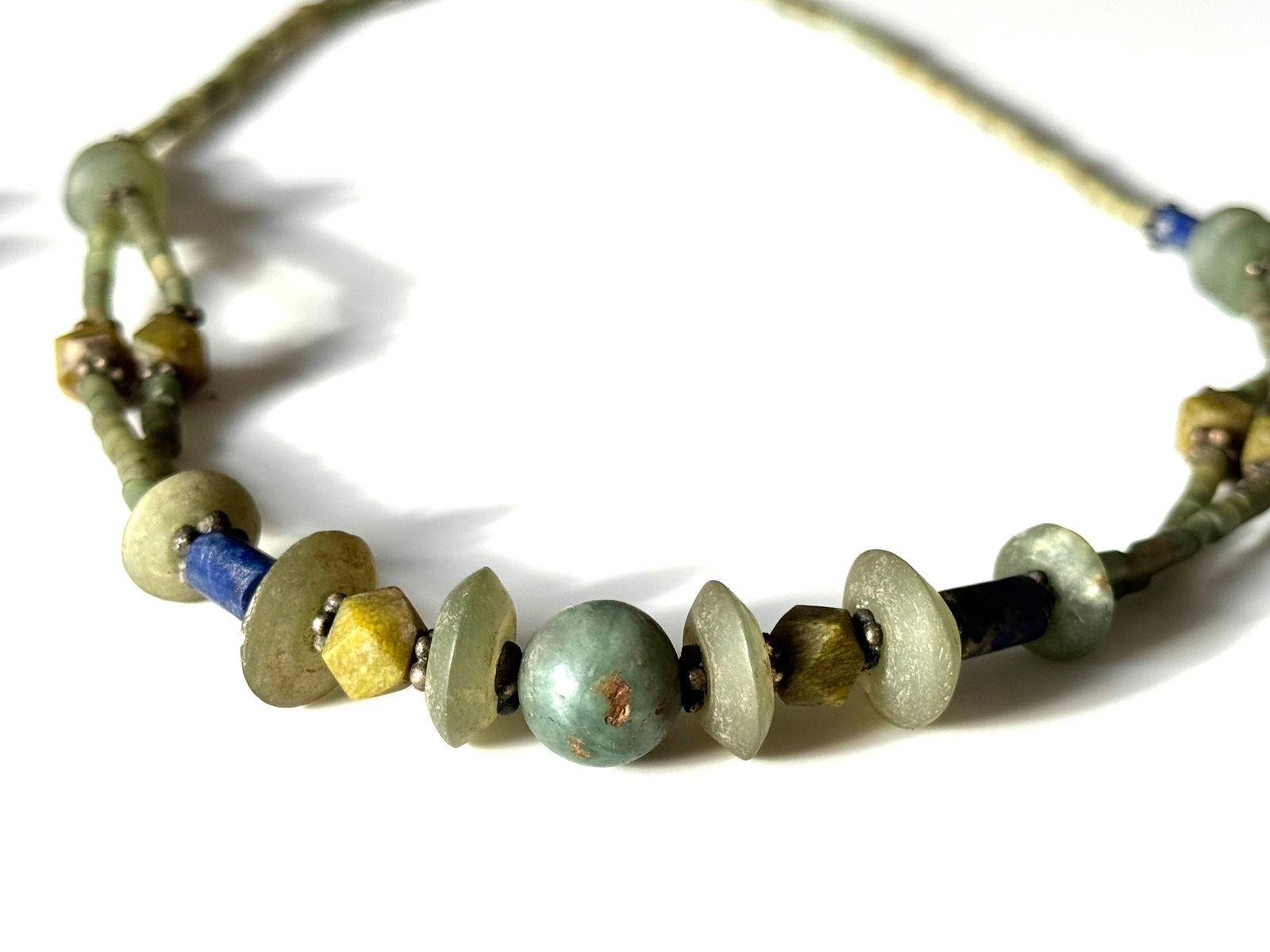 Vintage Afghanistan Jade and Nefrit Beaded Necklaces - 5