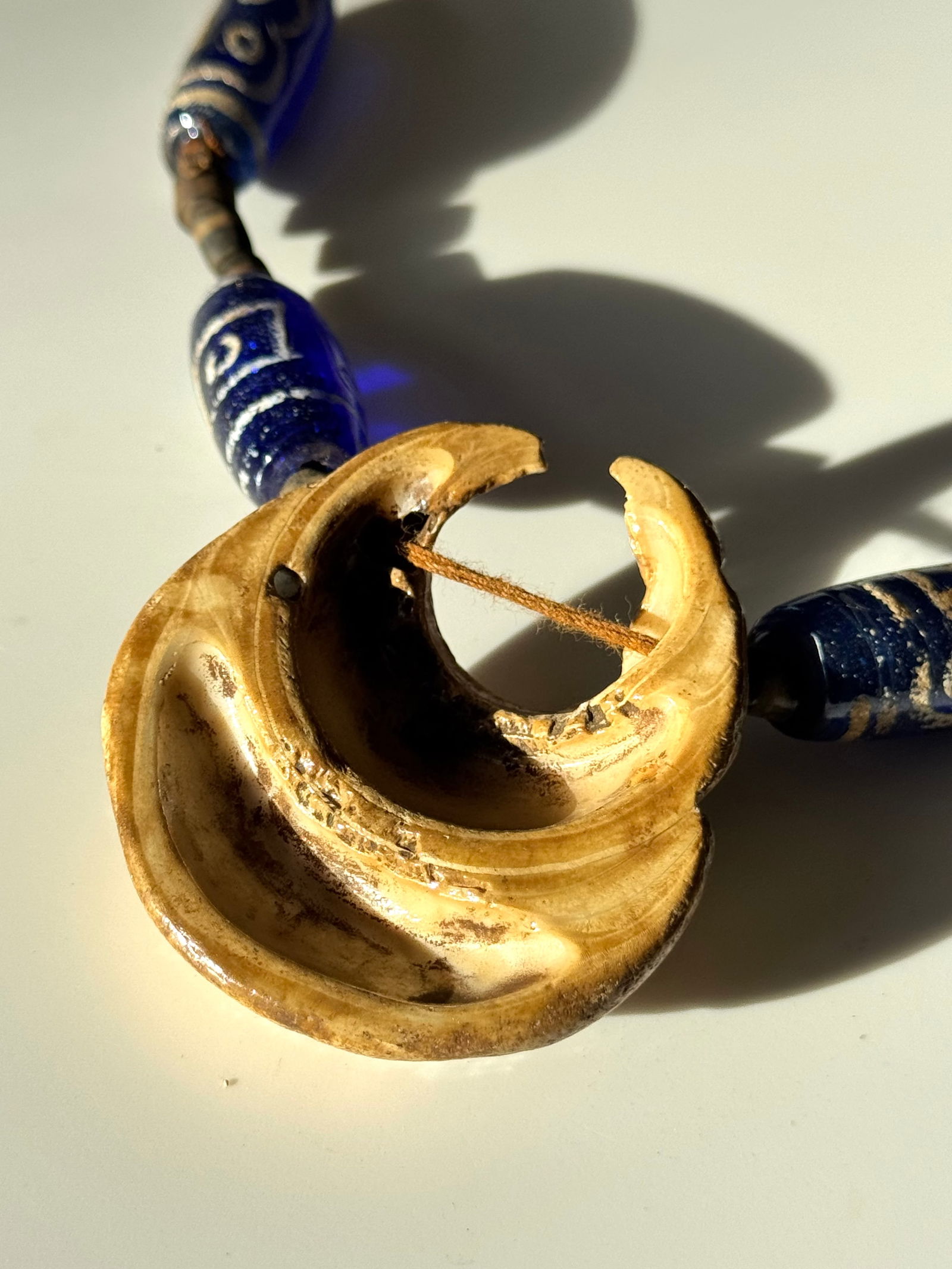 Necklace of Venetian style handmade glass beads from Java Indonesia - 11