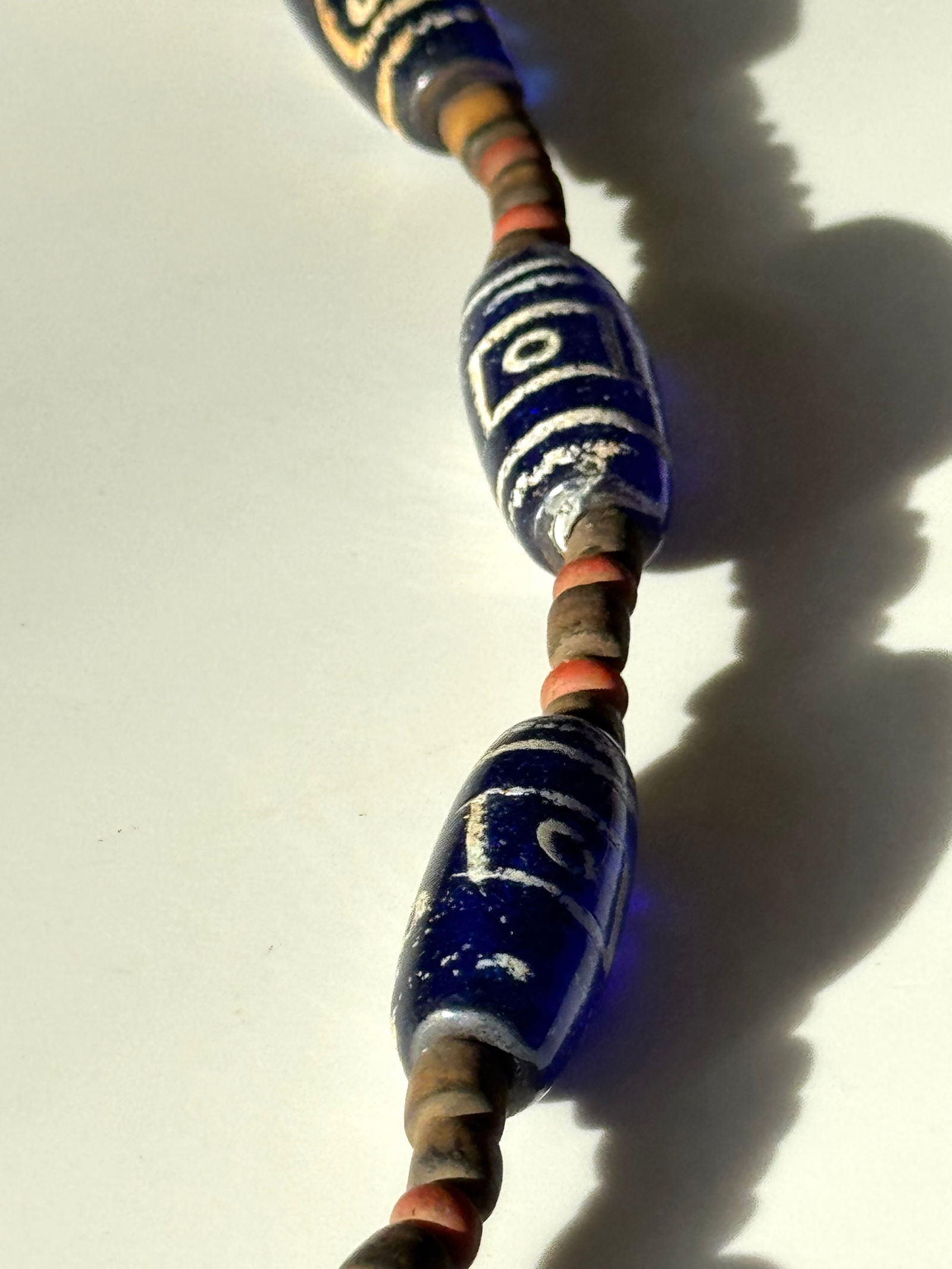 Necklace of Venetian style handmade glass beads from Java Indonesia - 12