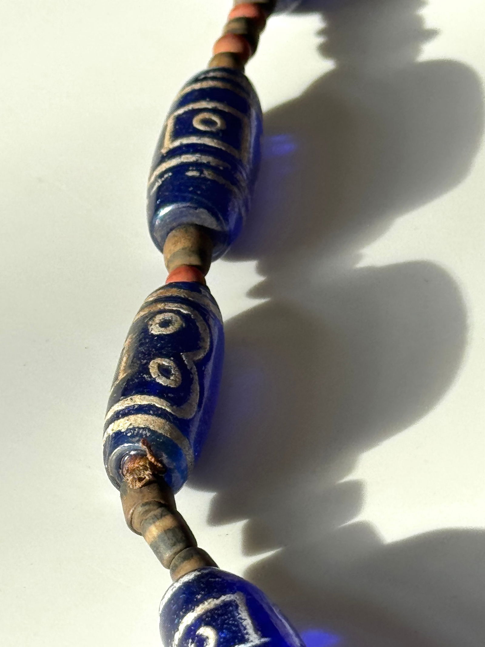 Necklace of Venetian style handmade glass beads from Java Indonesia - 14