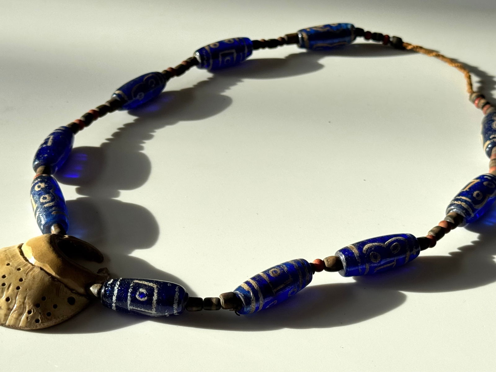 Necklace of Venetian style handmade glass beads from Java Indonesia - 3