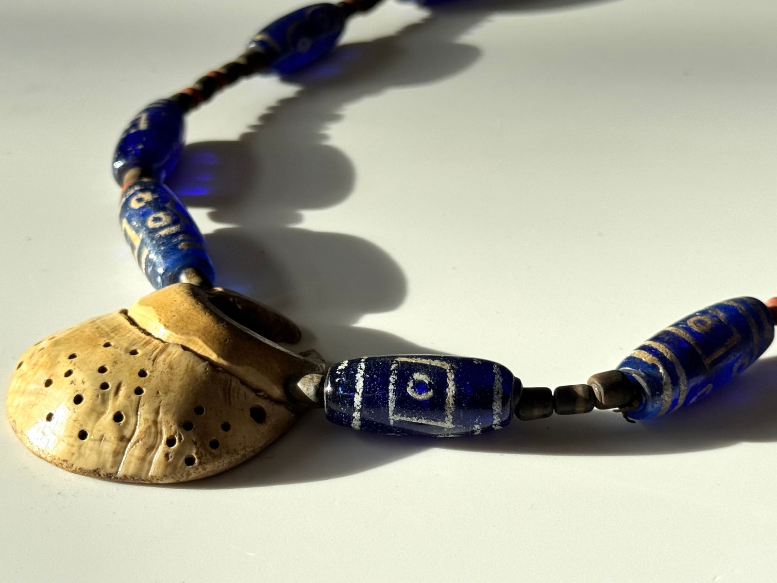 Necklace of Venetian style handmade glass beads from Java Indonesia - 4