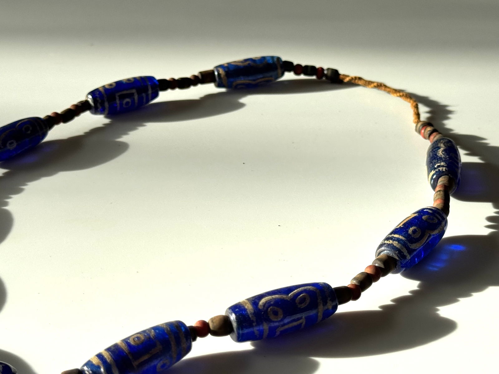 Necklace of Venetian style handmade glass beads from Java Indonesia - 5