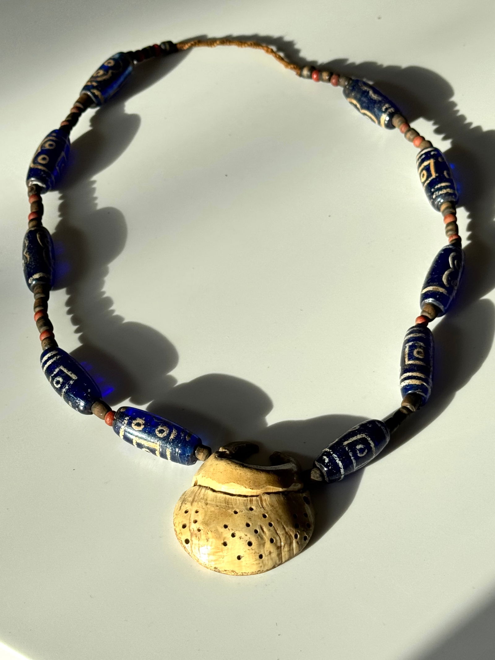 Necklace of Venetian style handmade glass beads from Java Indonesia - 6