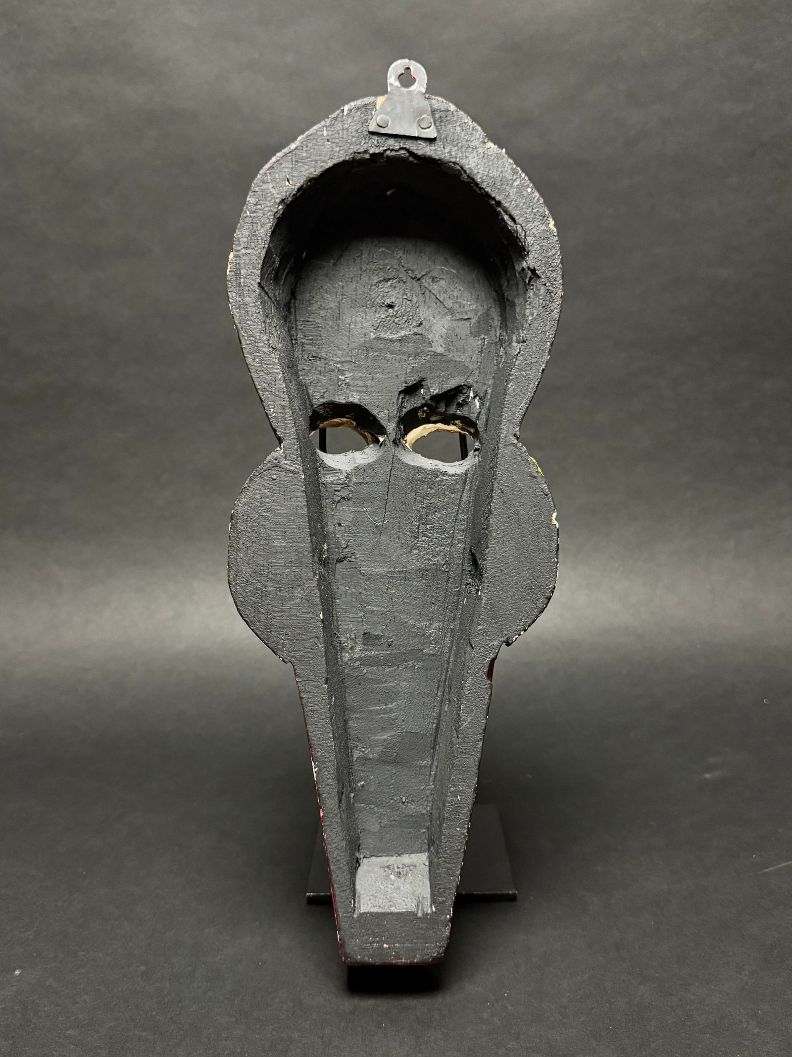 Indian Handicrafts Tribal Art Hand-Carved & Painted Wooden Mask - 12