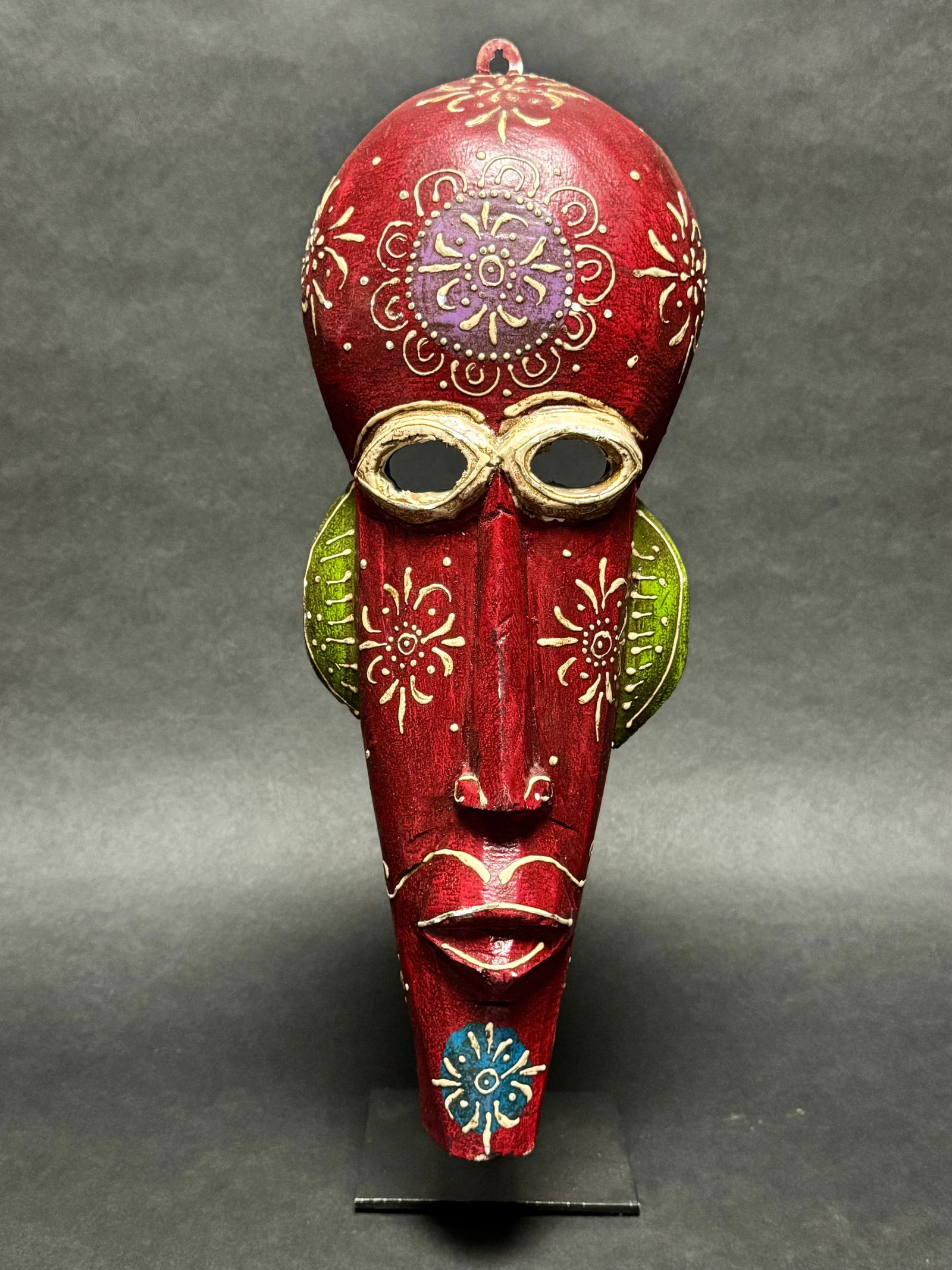 Indian Handicrafts Tribal Art Hand-Carved & Painted Wooden Mask (1 of 12)