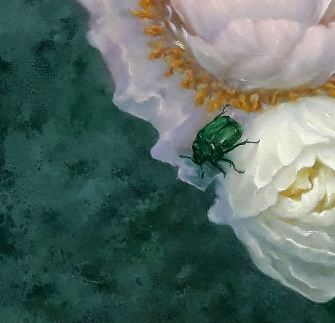 Oil painting Roses and peonies Vasily Korkishko - 3