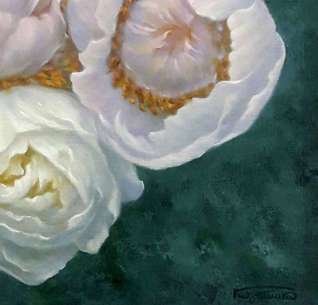 Oil painting Roses and peonies Vasily Korkishko - 4