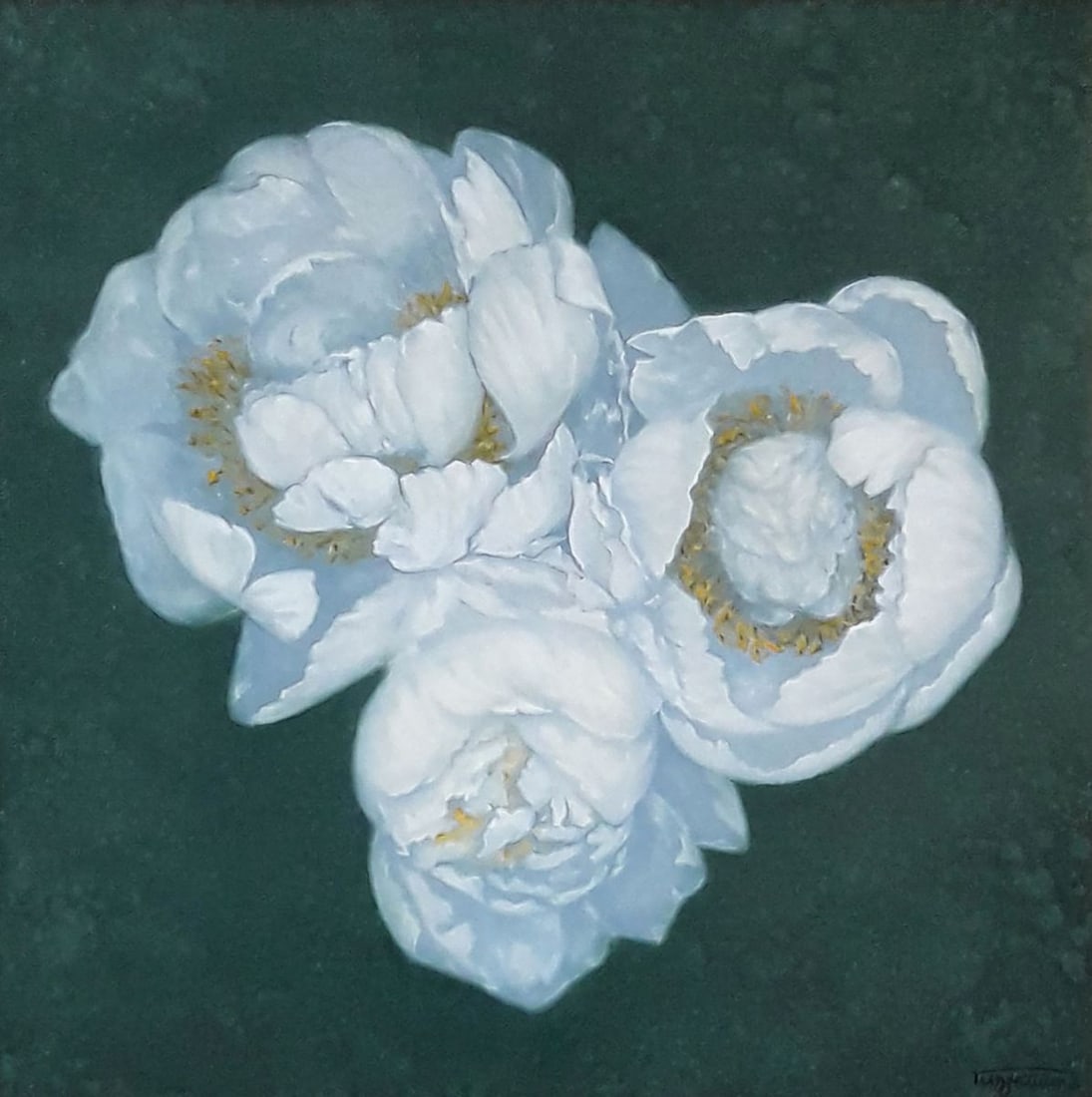 Oil painting White delicate flowers Vasily Korkishko - 2