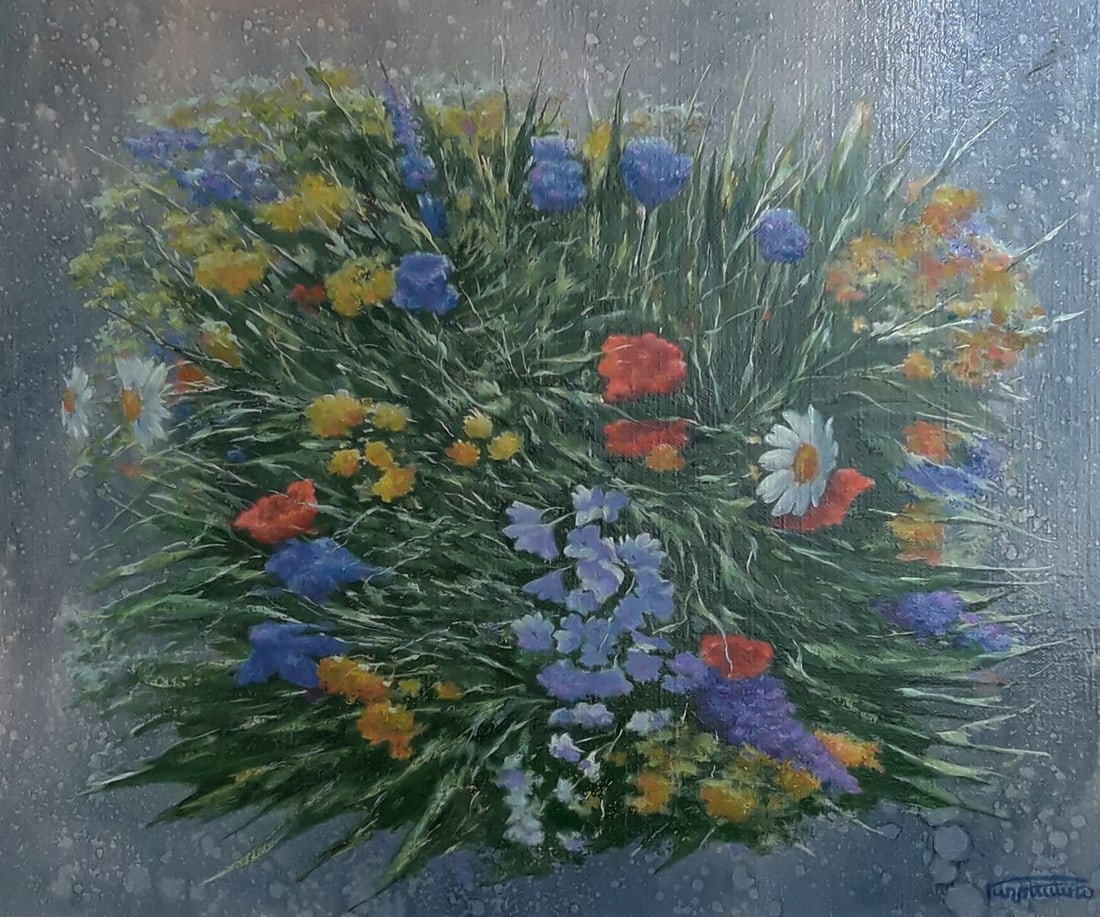 Oil painting Bouquet of flowers Vasily Korkishko - 2