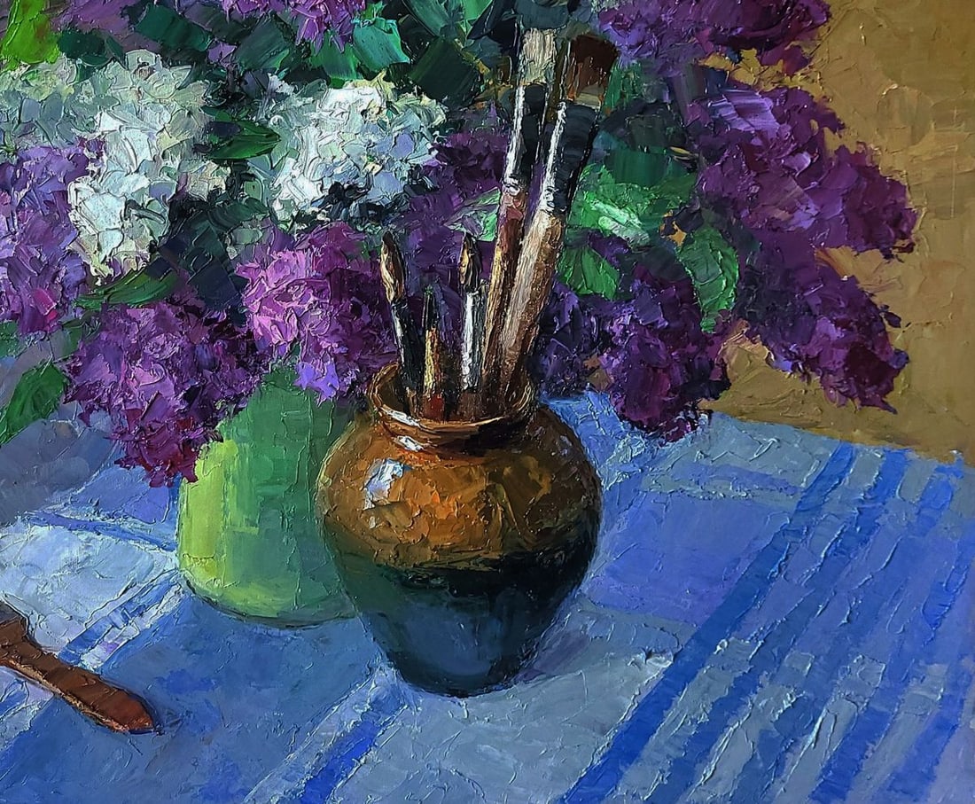 Oil painting Still life with lilac Boris Serdyuk - 7