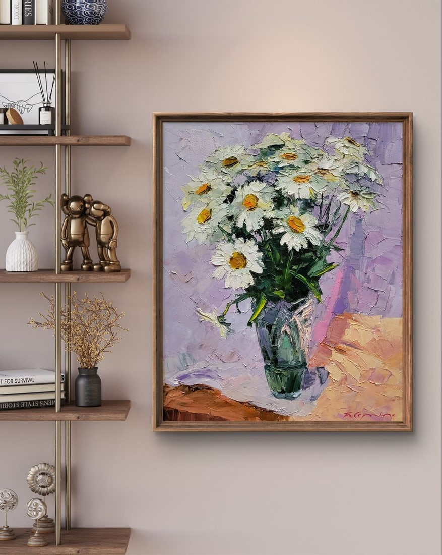 Оil painting Bouquet of daisies Boris Serdyuk - 3
