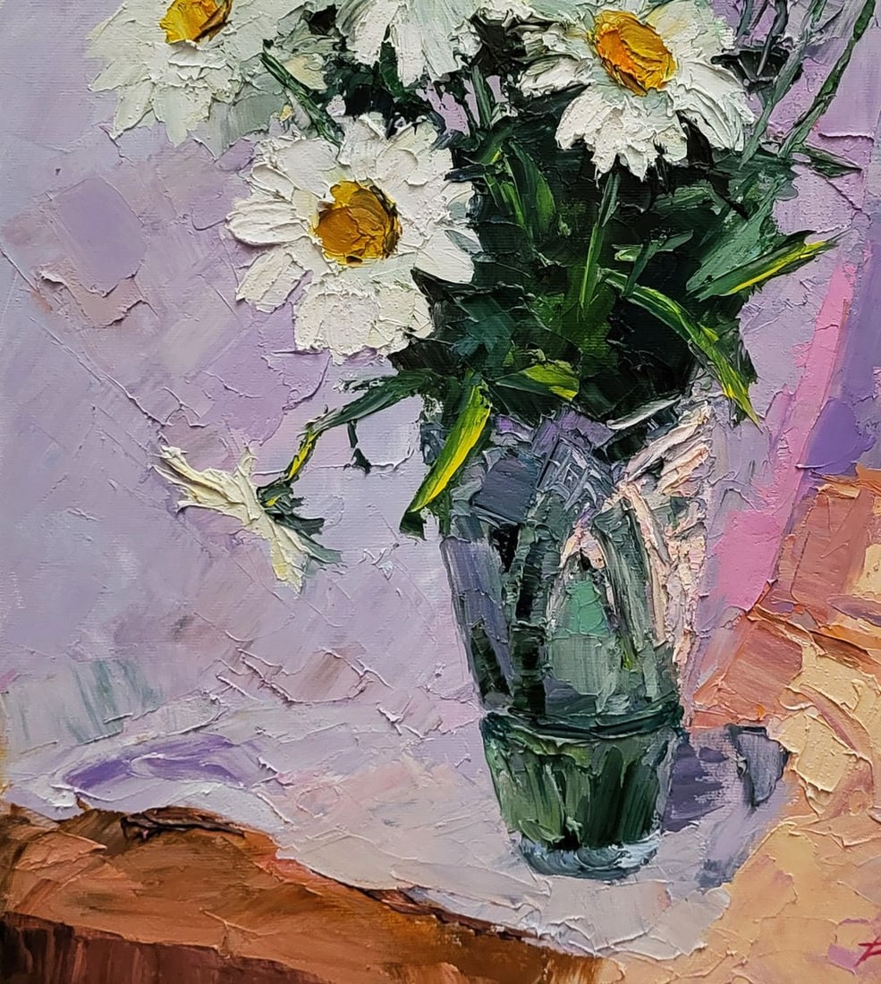 Оil painting Bouquet of daisies Boris Serdyuk - 6