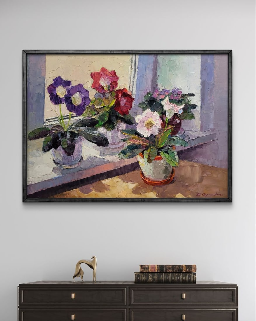 Оil painting Gloxinia in a vase Boris Serdyuk - 2