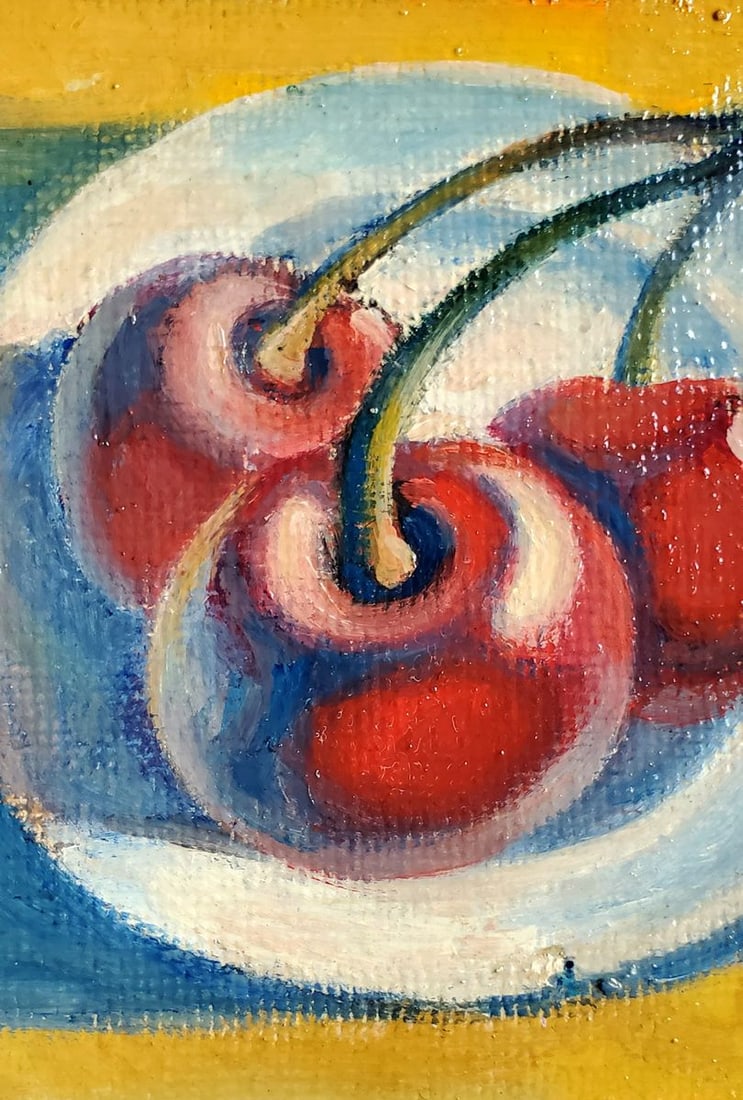 Oil painting Cherries by the sea Daniil Litvinov - 4
