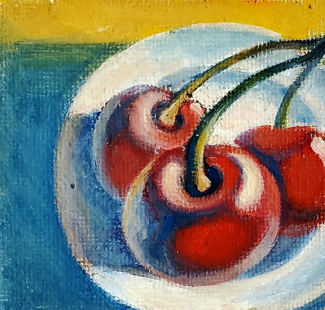 Oil painting Cherries by the sea Daniil Litvinov - 5