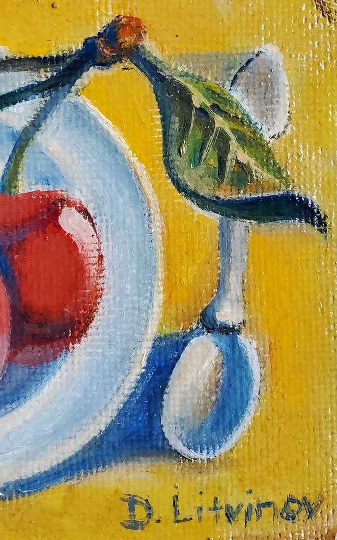 Oil painting Cherries by the sea Daniil Litvinov - 7