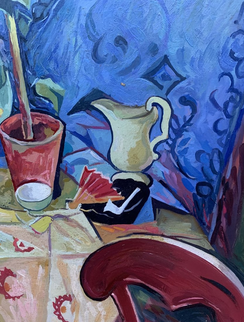 Oil painting Rose on the table Unknown artist - 5