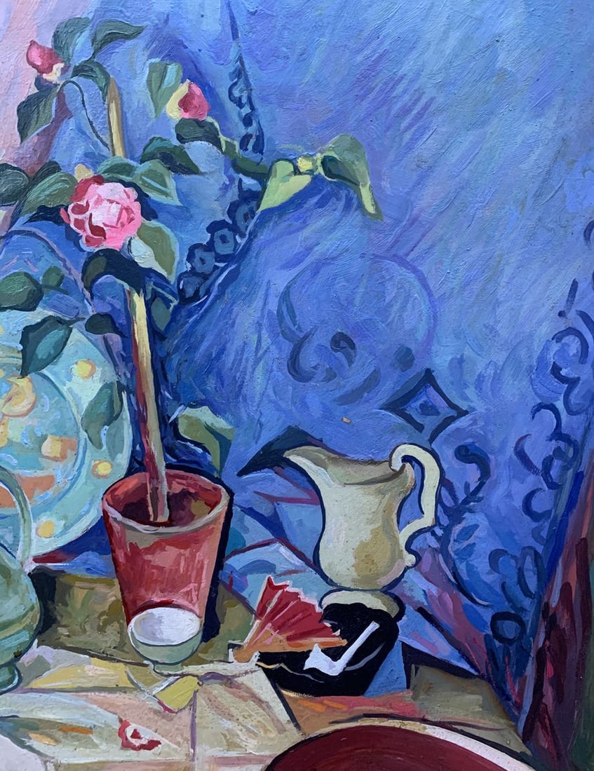 Oil painting Rose on the table Unknown artist - 9