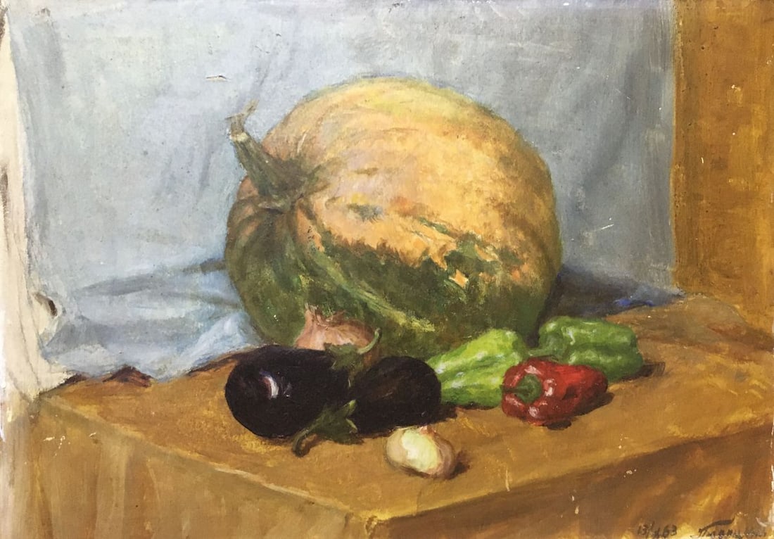 Oil painting Vegetables Yuditsky P. I.: Title: Oil painting Vegetables Yuditsky P. I. Description: №1092 *** ABOUT THIS PAINTING *** TITLE: "Vegetables" ARTISTS: Yuditsky P. I. SIZE: 35x50 cm/'13.77x19.68 inches' MEDIUM: oil,
