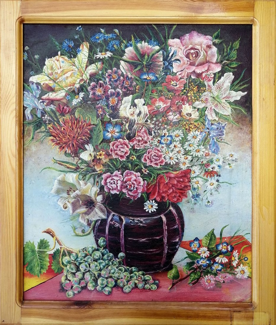 Oil painting Spring flowers Unknown artist: Title: Oil painting Spring flowers Unknown artist Description: №1156 *** ABOUT THIS PAINTING *** TITLE: "Spring flowers" ARTISTS: Unknown artist SIZE: 65x54 cm/'25.59x21.25 inches' MEDIUM: oil,