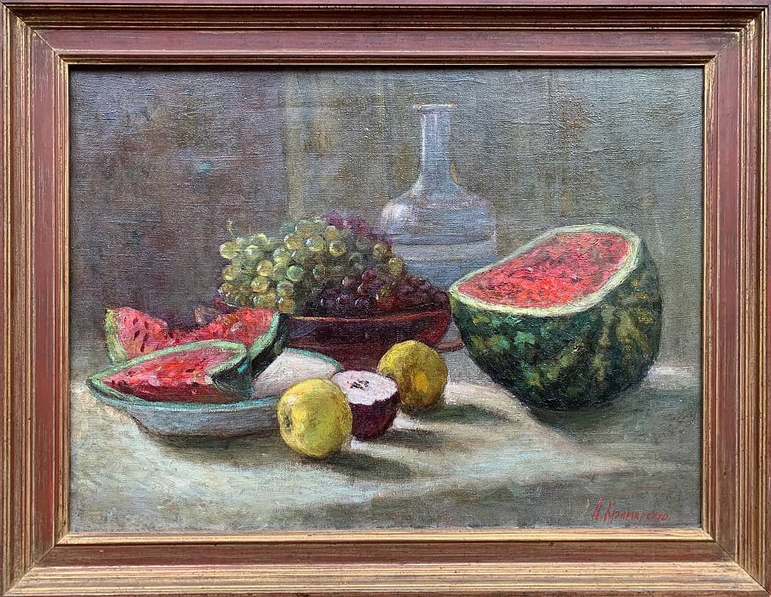 Oil painting Gifts of autumn Kramarenko Lev Yurievich: Title: Oil painting Gifts of autumn Kramarenko Lev Yurievich Description: №1634 *** ABOUT THIS PAINTING *** TITLE: "Gifts of autumn" ARTISTS: Kramarenko Lev Yurievich SIZE: 57x78 cm/'22.44x30.70