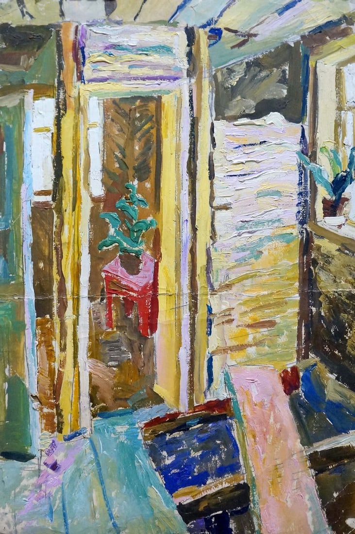 Oil painting Terrace Pyotr Kuzmich Stolyarenko: Title: Oil painting Terrace Pyotr Kuzmich Stolyarenko Description: №Verns 810 *** ABOUT THIS PAINTING *** TITLE: "Terrace" ARTISTS: Pyotr Kuzmich Stolyarenko SIZE: 59x40 cm/'23.22x15.74 inches'