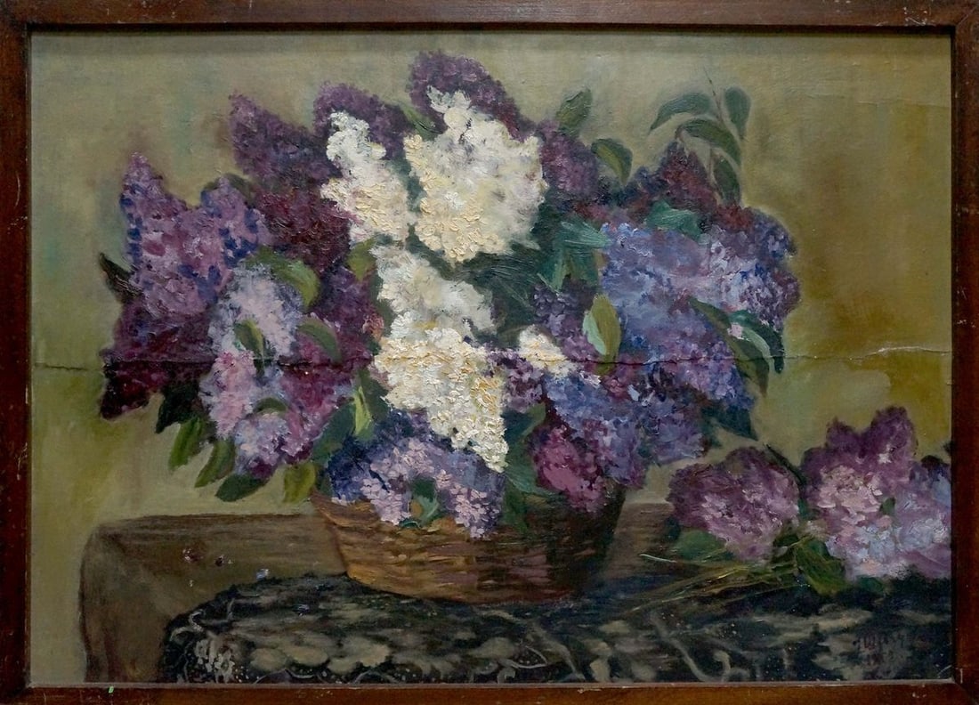 Oil painting Lilac G. Shevchuk: Title: Oil painting Lilac G. Shevchuk Description: №Vern 1507 *** ABOUT THIS PAINTING *** TITLE: "Lilac" ARTISTS: G. Shevchuk SIZE: 52x71 cm/'20.47x27.95 inches' MEDIUM: oil, cardboard HAND PAIN